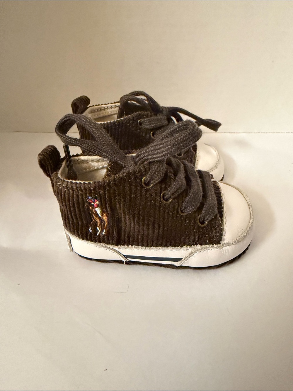 NWOB Polo Ralph Lauren Brown corduroy shoes Sz Infant 1